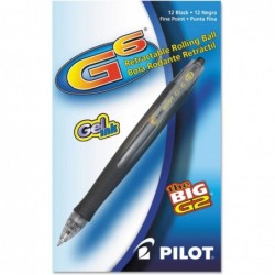 Pilot, G6 Premium Gel-Tintenroller, feine Spitze 0,7 mm, schwarz, 12 Stück