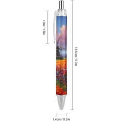 Kugelschreiber mit holländischen Windmühlen und Tulpen, Druckkugelschreiber, schwarze Tinte, Arbeitsstift, Rollkugelschreiber für Bürobedarf, 2 Stück