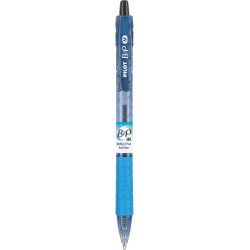 Pilot® B2P „Bottle To Pen“ Druckkugelschreiber, mittlere Spitze, 1,0 mm, 86 % recycelt, durchscheinend blaues Gehäuse, schwarze Tinte, 12er-Pack