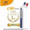 Bic Japan CLG05-BLKRF5 Kugelschreiber, Click Gold, 0,5, auf Ölbasis, Schwarz, glatt, schwarze Achse, 5er-Set