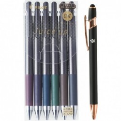 Pilot Gelschreiber mit Druckfunktion, 0,4 mm, ultrafeine Spitze, glänzend, 6 Farben im Set (LJP120S4-6CCG) mit originalem Stylus-Kugelschreiber