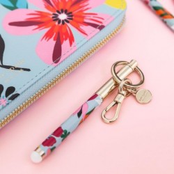 Kate Spade New York – Bunter Schlüsselanhänger mit Tintenstift aus Metall, Kugelschreiber mit schwarzer Tinte, Safari-Blumenmuster