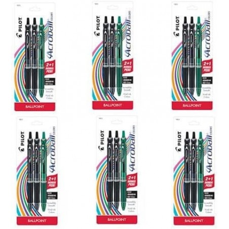 PILOT 2ct Acroball Advanced Ink Kugelschreiber, mittlere Spitze, schwarz, 18er-Pack