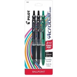 PILOT 2ct Acroball Advanced Ink Kugelschreiber, mittlere Spitze, schwarz, 18er-Pack