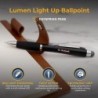 Personalisierter Stift von Dayspring Pens | Schwarzer Lumen-Leuchtstift. Ein Geschenkstift mit Gravur, der aufleuchtet. Personalisierter leuchtender Klick-Stift als Geschenk.