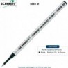 Schmidt 5888 M Sicherheits-Rollerball-Mine aus Keramik und Metall, Schwarz (mittlere Spitze, 0,7 mm), 6 Stück