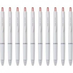 Pilot Acroball Druckkugelschreiber, 0,5 mm feine Spitze, rote Tinte auf Ölbasis, cremefarbenes Gehäuse mit Elastomer-Griff, BAB-15-OWR, 10er-Pack