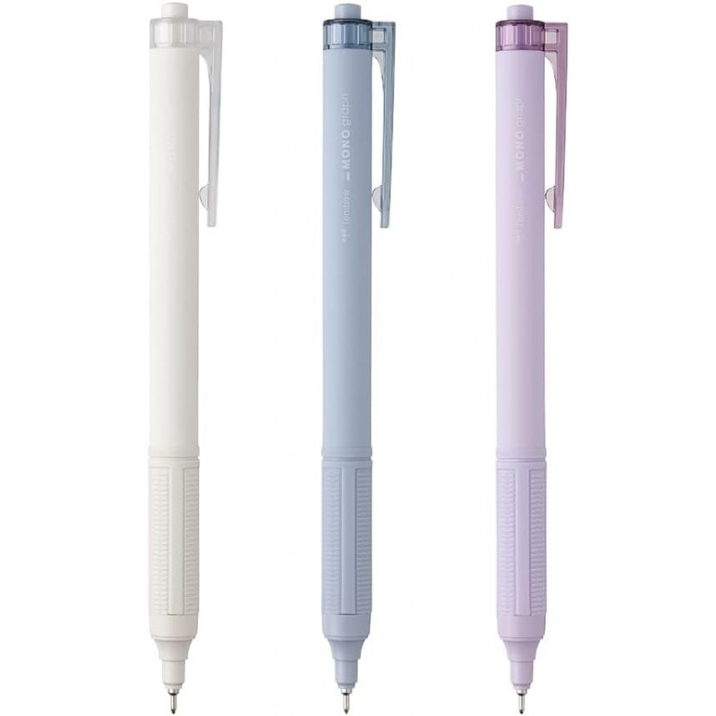 Tombow FCF-312X Kugelschreiber auf Ölbasis, Monograph Light, 0,5 mm, schwarze Tinte, rauchige Farbbasis, sortiert, 3er-Pack