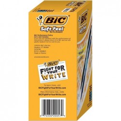 BIC Soft Feel Druckkugelschreiber in verschiedenen Farben, mittlere Spitze (1,0 mm), 36er-Packung, schwarze und blaue Stifte mit Soft-Touch-Komfortgriff, perfekte Farbstifte zum Notieren