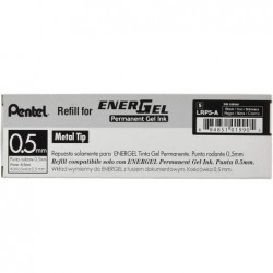 Pentel 0,5 mm EnerGel Permanent-Tintennachfüllungen - schwarze Tinte (Packung mit 12 Nachfüllungen)