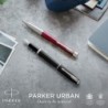 Parker Urban Tintenroller, Metro Metallic, mit schwarzer Tintenmine mit feiner Spitze, Geschenkbox (1931588)