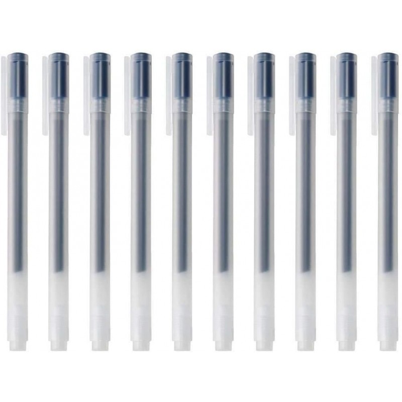 MUJI Gel-Tinten-Kugelschreiber, 0,38 mm, Blau-Schwarz, 10 Stück