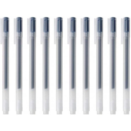 MUJI Gel-Tinten-Kugelschreiber, 0,38 mm, Blau-Schwarz, 10 Stück