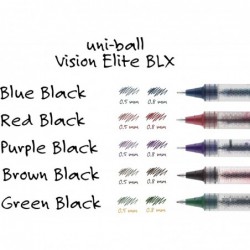 uni-ball Vision Elite BLX Infusion Tintenroller, dicke Spitze, 0,8 mm, Blau/Schwarz, 12er-Pack