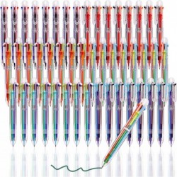JPSOR 48er-Pack Mehrfarbenstifte für Kinder 6-in-1, transparenter Schaftstift 6-farbiger 0,5-mm-Druckkugelschreiber für Büro-Schulbedarf Schülergeschenk