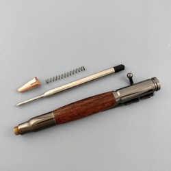 3 Sets Bullet Pens, Bolt Action Pen, schwarze Tinte, Gewehrstift, Holzkugelschreiber mit Geschenkbox für Thanksgiving, Weihnachten, Vatertagsgeschenke, Gold, Silber, Grau