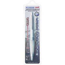 Mitsubishi Pencil Uni-Ball Alpha-Gel Jetstream 0,7 mm Kugelschreiber, weißes Gehäuse, schwarze Tinte (SXN1000071P26) + 5 Tintennachfüllset (SXR-7.24) und unsere originalen Haftnotizen