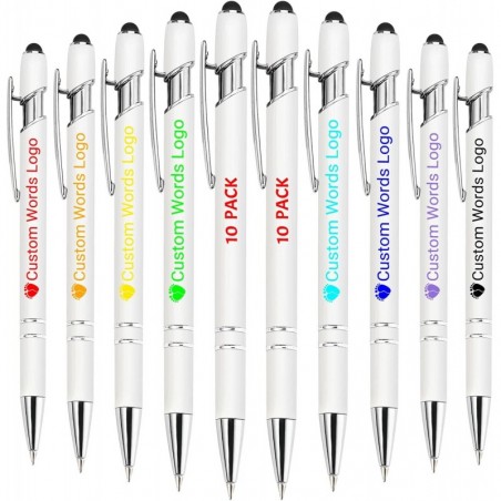 Personalisierter Stift mit Namen, individuelle Kugelschreiber, aufgedruckter Text, Logo, weicher schwarzer Tintenstift, individuelles Geschenk für Frauen und Männer, Geschäft, Geburtstag, Abschluss, 10er-Pack