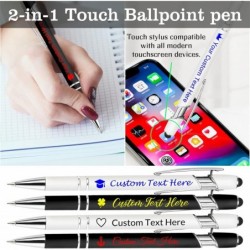 Personalisierter Stift mit Namen, individuelle Kugelschreiber, aufgedruckter Text, Logo, weicher schwarzer Tintenstift, individuelles Geschenk für Frauen und Männer, Geschäft, Geburtstag, Abschluss, 10er-Pack