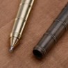 Personalisierter Bolt Action Pen, individueller Text oder Logo, Messing-Kugelschreiber mit Metallclip, Arthritischer Business-/Büro-EDC-Taschenstift für taktische Verteidigung (Bambusform – Bronze)