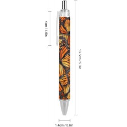 Kugelschreiber 0,5 mm, schöner Monarchfalter, abnehmbarer, nachfüllbarer Kugelschreiber, komfortable, sanft schreibende Stifte für das Homeoffice, schwarze Tinte, 4 Stück