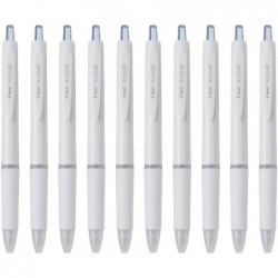 Pilot Acroball Druckkugelschreiber, 0,5 mm feine Spitze, blaue Tinte auf Ölbasis, cremefarbenes Gehäuse mit Elastomer-Griff, BAB-15-OWL, 10er-Pack