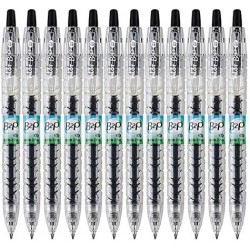 Pilot B2P Colors, Stift aus recycelter Flasche, 2 Stifte, Gel-Tinten-Kugelschreiber mit Druckknopf, G2-Tinte, feine Spitze, 0,7 mm, schwarze Tinte, 12 Stück