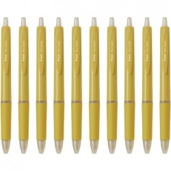 Pilot Acroball Druckkugelschreiber, 0,5 mm feine Spitze, schwarze Tinte auf Ölbasis, gelber Schaft mit Elastomer-Griff, BAB-15-YB, 10er-Pack