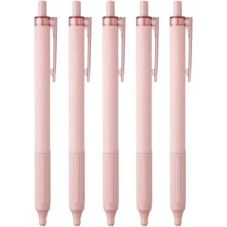 Tombow Permanent-Kugelschreiber, Monograph Light, 0,38 mm, schwarze Tinte, Smoky Pink Axis, 5er-Pack, BC-MGLU85-5P