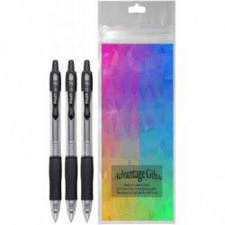 Pilot G2 Einziehbarer Premium-Geltinten-Rollerkugelschreiber, ultrafeine Spitze (0,38 mm), schwarze Tinte, 3er-Pack; nachfüllbar und Premium-Komfortgriff-Paket mit wiederverwendbarer Kunststofftasche