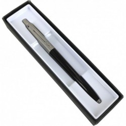 Parker Jotter Druckkugelschreiber, 1,0 mm, mittlere Spitze, schwarze Tinte (Jotter-Geschenkbox) (schwarz)