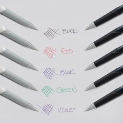 Pentel Glidewrite Signature Kugelschreiber, schwarzer Schaft, (1,0 mm) mittlere Linie, violette Tinte, 12 Stifte (BX930A-V)