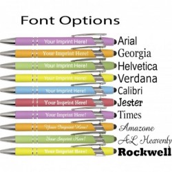 Express Pencils Pastellfarbene Premium-Stifte mit Stylus | Personalisierte Soft-Touch-Stifte aus Metall mit aufgedrucktem Namen und schwarzer Tinte – Aufdruck mit Logo oder Nachricht – 12 Stück/Packung (Pastellgrün)