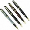 Jinhao 4-teiliges X450 Füllfederhalter-Set, 4 Farben (Blau, Schwarz, Rot, Ice Cracks), mittlere Feder mit Tintenkonverter, goldene Verzierung, Geschenketui