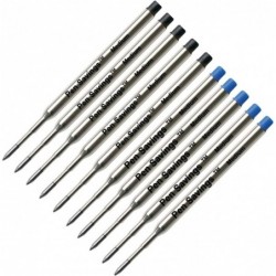 Pen Savings Kugelschreiberminen, kompatibel mit Sheaffer-Kugelschreibern, K-Stil, 10er-Pack, mittlere Spitze, sanftes Schreiben, 1,0 mm Spitze (sortiert (5 Schwarz/5 Blau))