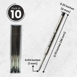 Pen Savings Kugelschreiberminen, kompatibel mit Sheaffer-Kugelschreibern, K-Stil, 10er-Pack, mittlere Spitze, sanftes Schreiben, 1,0 mm Spitze (sortiert (5 Schwarz/5 Blau))