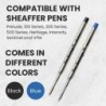 Pen Savings Kugelschreiberminen, kompatibel mit Sheaffer-Kugelschreibern, K-Stil, 10er-Pack, mittlere Spitze, sanftes Schreiben, 1,0 mm Spitze (sortiert (5 Schwarz/5 Blau))