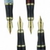 Jinhao 4-teiliges X450 Füllfederhalter-Set, 4 Farben (Blau, Schwarz, Rot, Ice Cracks), mittlere Feder mit Tintenkonverter, goldene Verzierung, Geschenketui