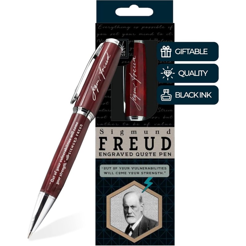 Inkstone-Stift mit Zitat von Sigmund Freud mit Gravur – „Aus deinen Verletzlichkeiten wird deine Stärke erwachsen.“ – Psychologie-Geschenke für Psychologen, Berater, Psychologiestudenten, Therapeuten