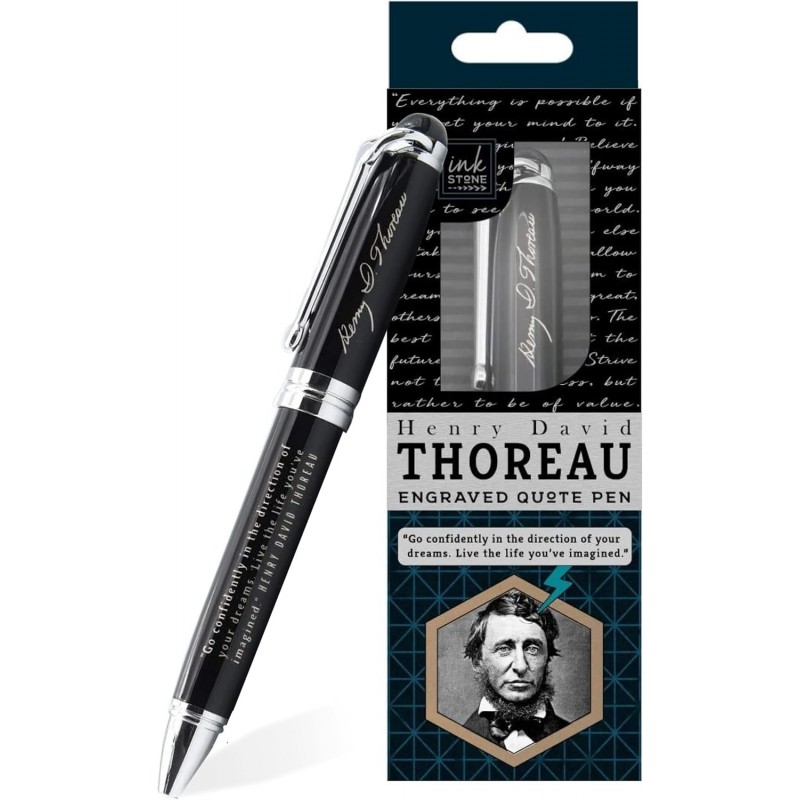 Stift mit inspirierendem Zitat von Henry David Thoreau – Gehen Sie selbstbewusst in die Richtung Ihrer Träume. Leben Sie das Leben, das Sie sich vorgestellt haben. – Geschäftszitat, Bürogeschenke für Absolventen, Studenten, Berufstätige, Männer und Frauen