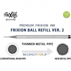 Pilot FriXion Ball Refill Ver. 2, Premium FriXion Gel-Tinten-Minen mit Zonentechnologie, feine Spitze 0,5 mm, schwarze Tinte, 6er-Pack (LFBKRF50EF-2B 2er-Pack x 3)