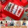 24 Sets Weihnachts-Kugelschreiber, mehrfarbig, 10-in-1, Druckkugelschreiber mit Weihnachtsgrußkarte, Schneemann, Rentier, Weihnachtsmann, 10-Farben-Stift für Kinder, Bürogeschenk, Weihnachtsparty-Gastgeschenke