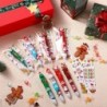 24 Sets Weihnachts-Kugelschreiber, mehrfarbig, 10-in-1, Druckkugelschreiber mit Weihnachtsgrußkarte, Schneemann, Rentier, Weihnachtsmann, 10-Farben-Stift für Kinder, Bürogeschenk, Weihnachtsparty-Gastgeschenke