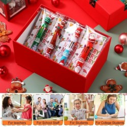 24 Sets Weihnachts-Kugelschreiber, mehrfarbig, 10-in-1, Druckkugelschreiber mit Weihnachtsgrußkarte, Schneemann, Rentier, Weihnachtsmann, 10-Farben-Stift für Kinder, Bürogeschenk, Weihnachtsparty-Gastgeschenke