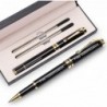 YIVONKA Personalisierter, individueller Stift, Luxus-Stifte, kostenlose Gravur, Kugelschreiber, Kugelschreiber, Büro-Kugelschreiber, schwarze Tinte, Geschenke für Männer, Frauen, edle Geschenkbox (schwarz)