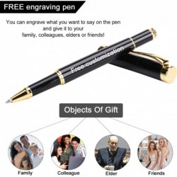 YIVONKA Personalisierter, individueller Stift, Luxus-Stifte, kostenlose Gravur, Kugelschreiber, Kugelschreiber, Büro-Kugelschreiber, schwarze Tinte, Geschenke für Männer, Frauen, edle Geschenkbox (schwarz)