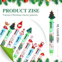 24 Stück 6-in-1-Weihnachtskugelschreiber, mehrfarbig, Druckkugelschreiber, 6-farbige Weihnachtsstifte, Großpackung mit Weihnachtsbaum, Weihnachtsmann, Schneemann, Weihnachtsparty-Geschenken, Geschenken zum Jahresende für Schüler und Lehrer