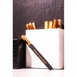 Mood Pens Roségold-Premium-Kugelschreiber, Schulanfang, glatt und bequem, mittlere Spitze, nachfüllbar, 1,0 mm, schwarze Tinte, positive Gedanken für die psychische Gesundheit (12)