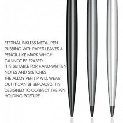 Everlasting Pen, magischer tintenloser Stift aus Metall, kreativer, dauerhafter, wiederverwendbarer Stift für die Ewigkeit als Geschenk für das Homeoffice oder die Schule (schwarz)