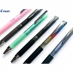 Pilot Japan Frixion Point Knock Design Series 6er-Pack mit Kanji LOVE-Aufklebern, schwarze Linie, Rotguss, Pink, Frostgrün, modernes Holz, 5,59 x 0,41 0,39 Zoll